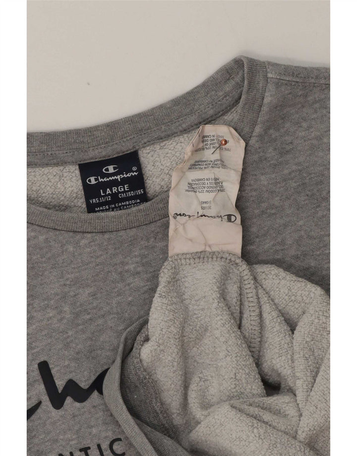 Champion Drenge Grafisk Sweatshirt Jumper 11-12 år Stor Grå Flecked