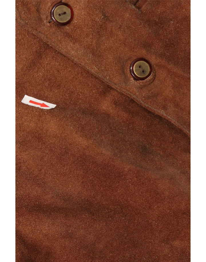 Vintage herre ruskindsvest UK 40 medium brunt læder