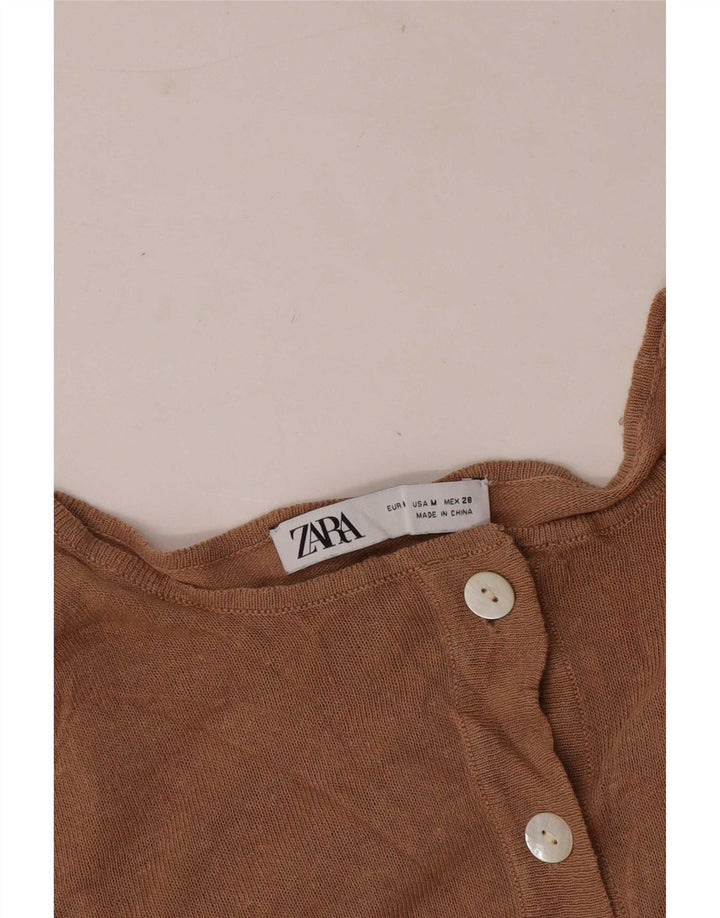 Zara Dametop Langærmet UK 14 Medium Beige