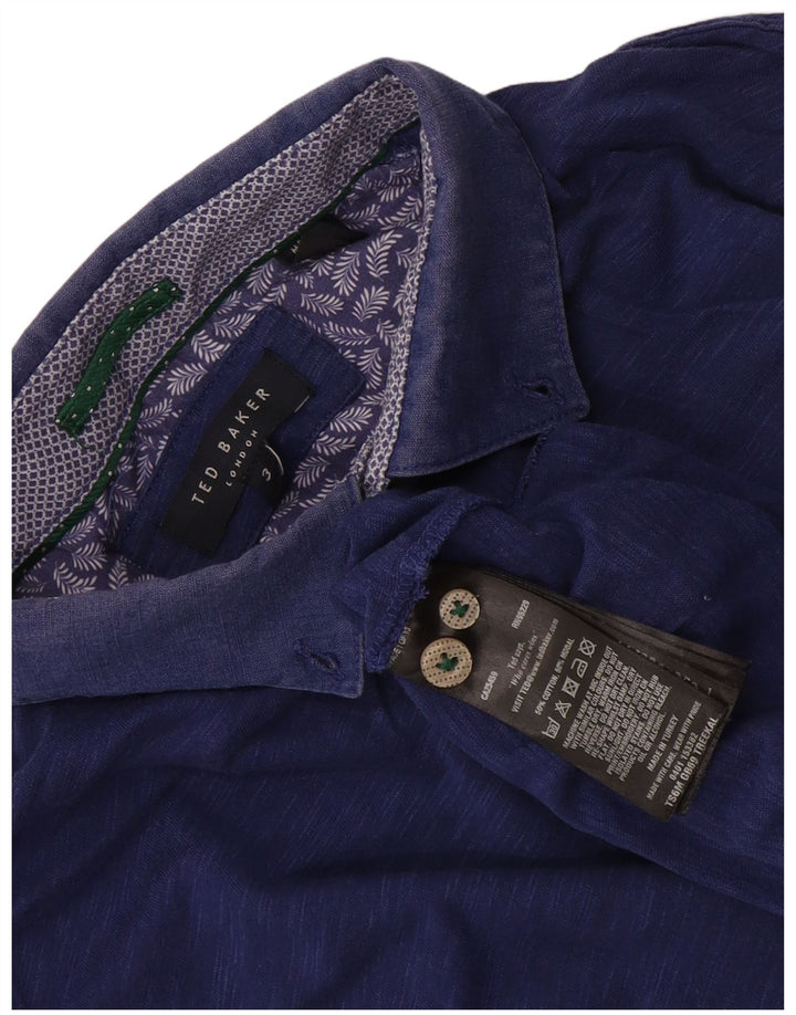 Ted Baker herre poloshirt str. 3 Medium marineblå bomuld