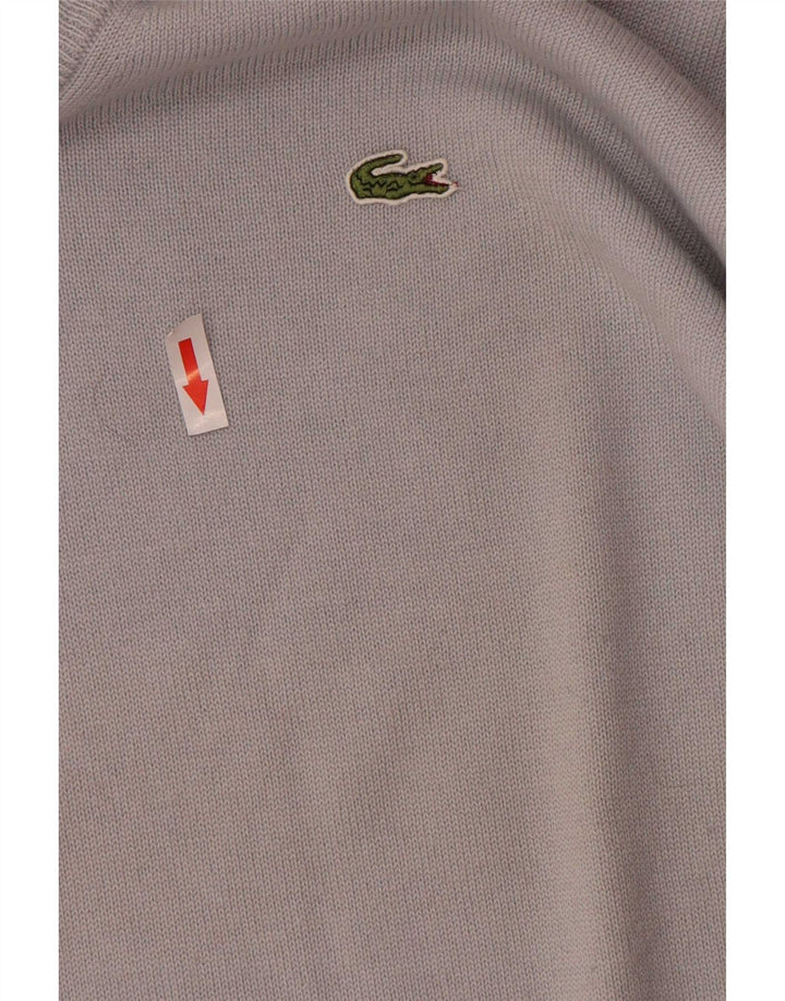 Lacoste Herre V-hals sweater str. 5 Large Blue Virgin Wool