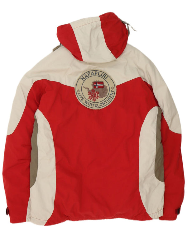 Napapijri Herre Geographic Graphic Skijakke UK 42 XL Rød Colourblock