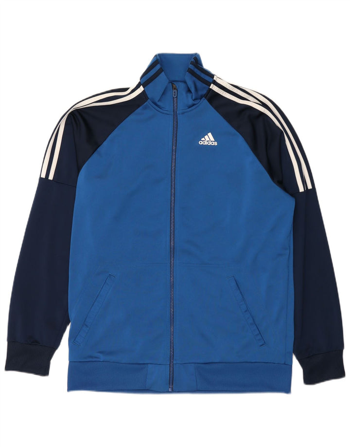 Adidas Træningsdragt til mænd Top jakke UK 44/46 Large Blue Colourblock Polyester