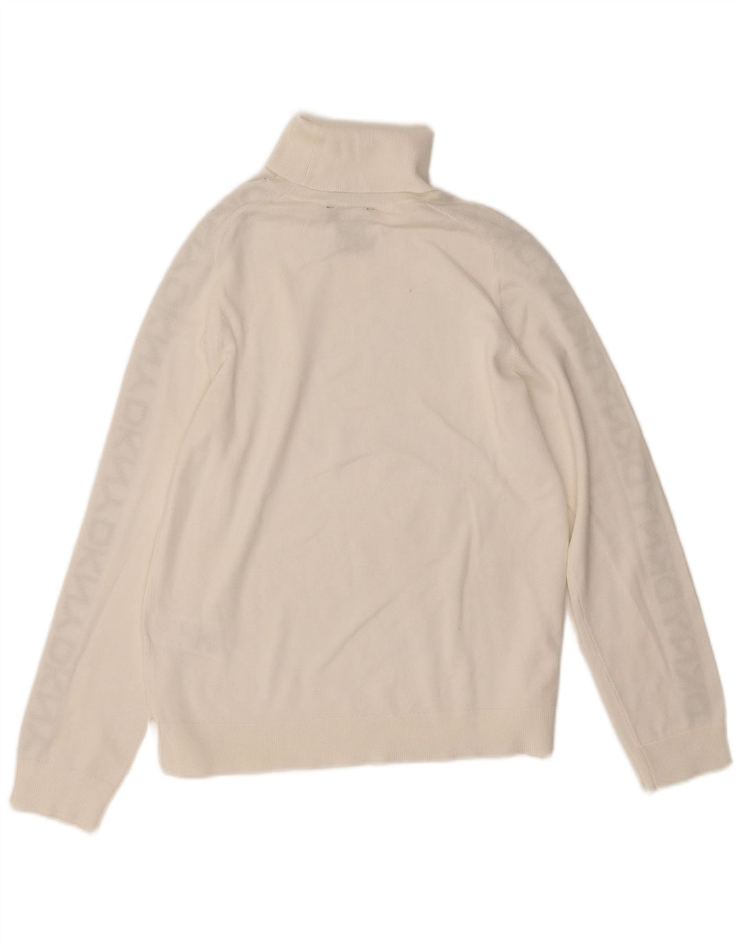 Dkny Dame grafisk rullehals sweater UK 10 Small White Colourblock