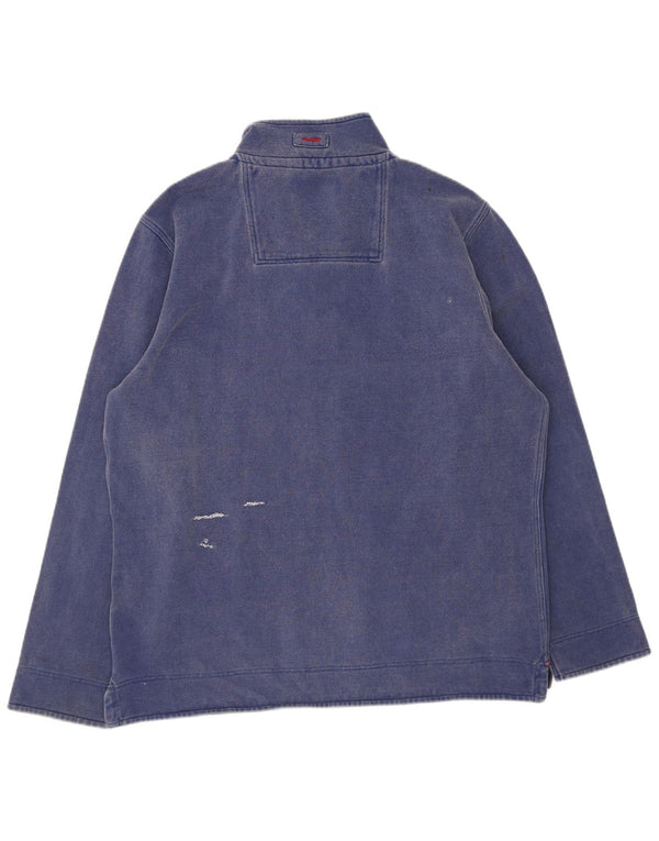 Besætningstøj Herre Zip Neck Sweatshirt Jumper 3XL Navy Blue Bomuld