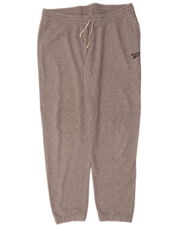 Reebok Herre træningsdragt Bukser Joggers XL Grå Flecked Bomuld