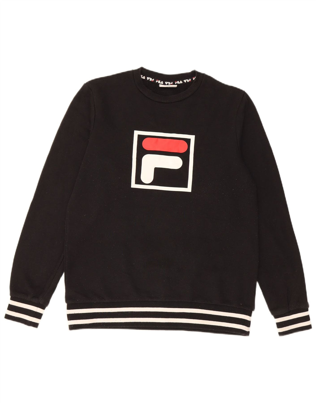 Fila Herre grafisk sweatshirt Jumper XS Sort stribet bomuld