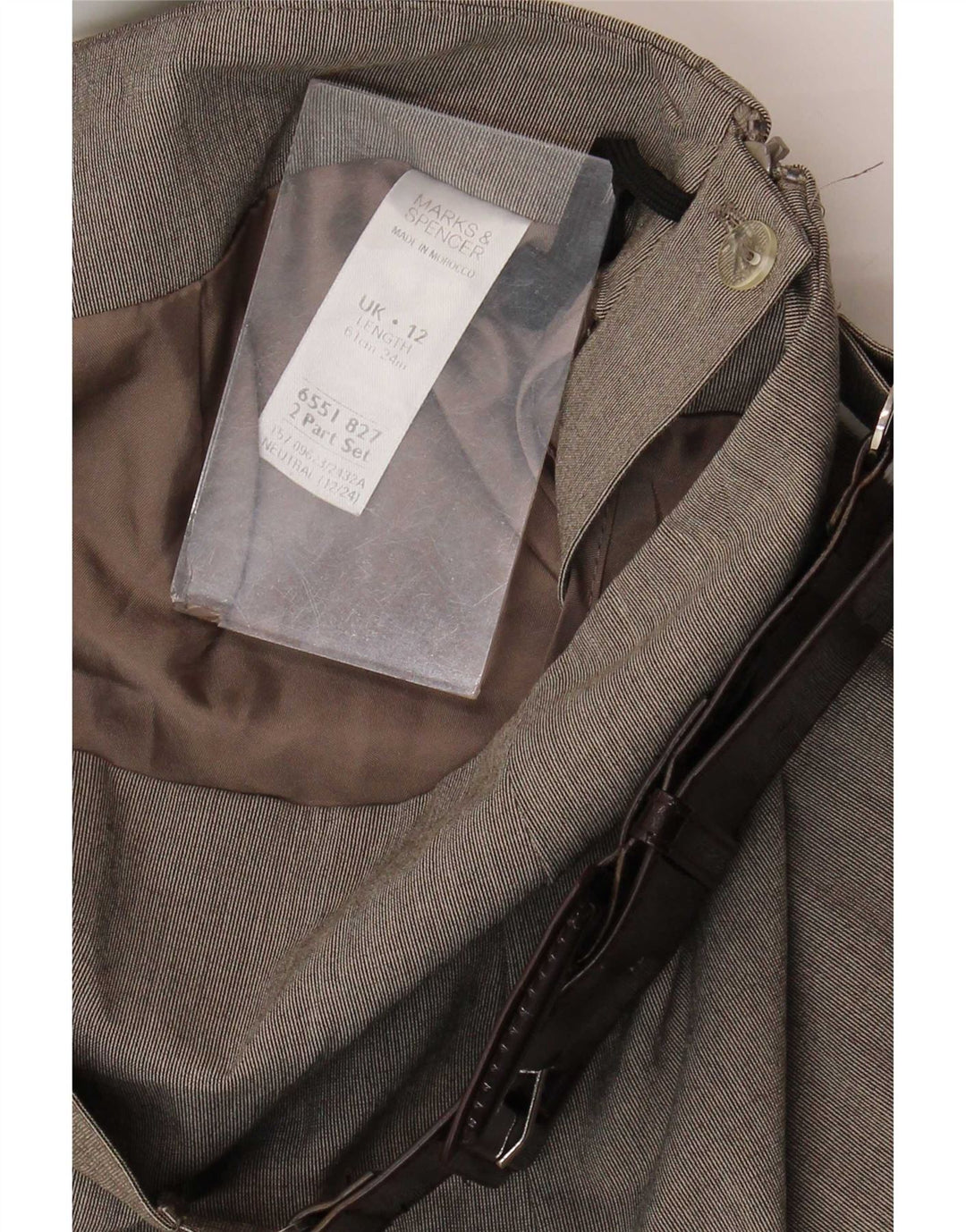 Marks & Spencer Womens Flared Skirt UK 12 Medium W30 Beige Polyester