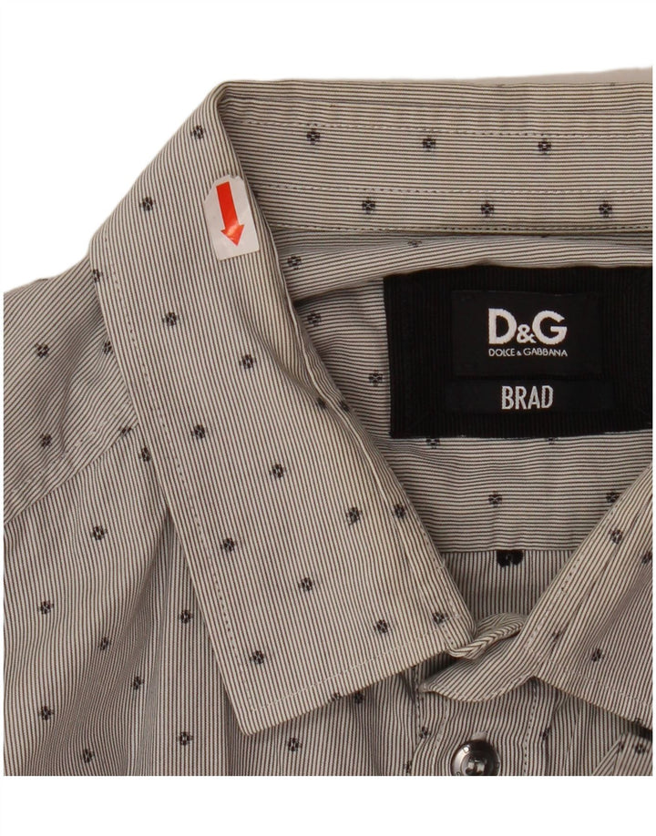 DOLCE & GABBANA BRAD-skjorte til mænd mellemgrå plettet bomuld