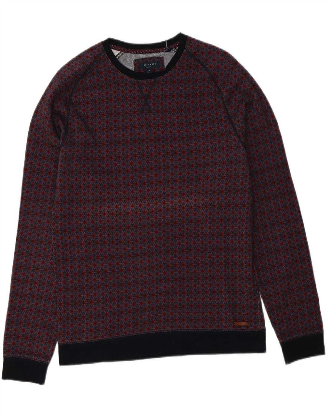 Ted Baker Herre Crew Neck Jumper Sweater Størrelse 3 Medium Multicolored Floral