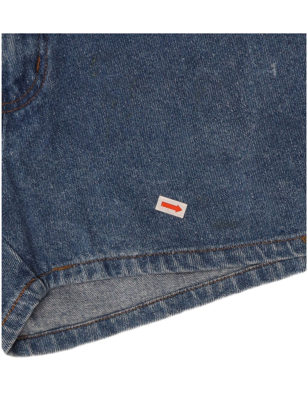 VINTAGE Womens High Waist Denim Shorts W32 Medium Blue Cotton