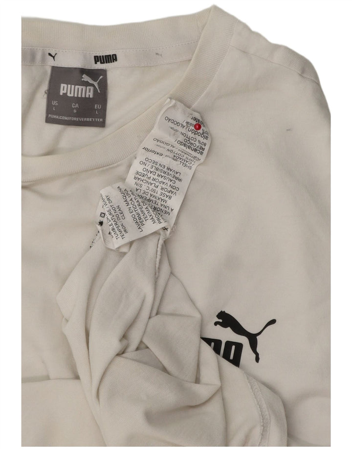 PUMA Herre grafisk T-shirt Top Stor hvid Colourblock Bomuld