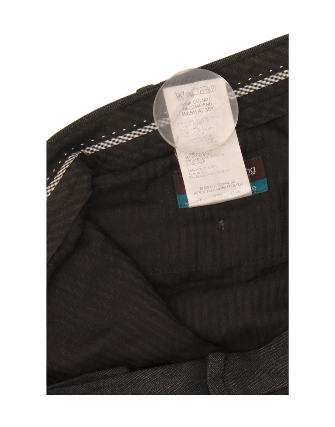 Marks & Spencer Straight Suit Bukser til mænd W36 L31 Sort polyester