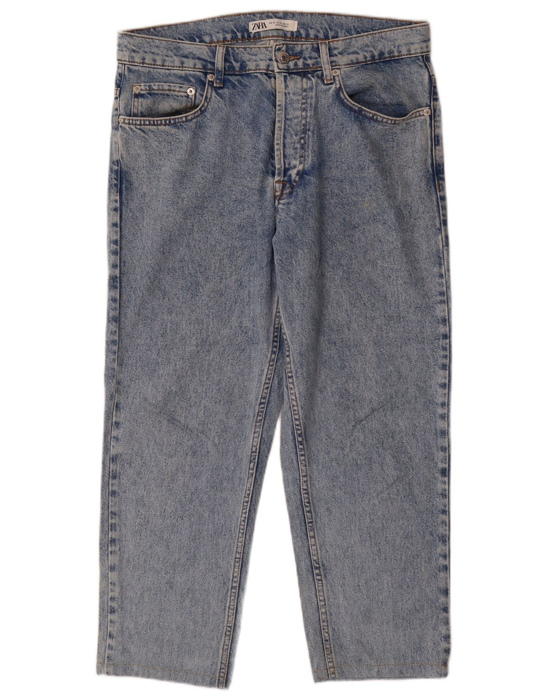 ZARA Herre Cropped Jeans EU 40 Medium W30 L25 Blå