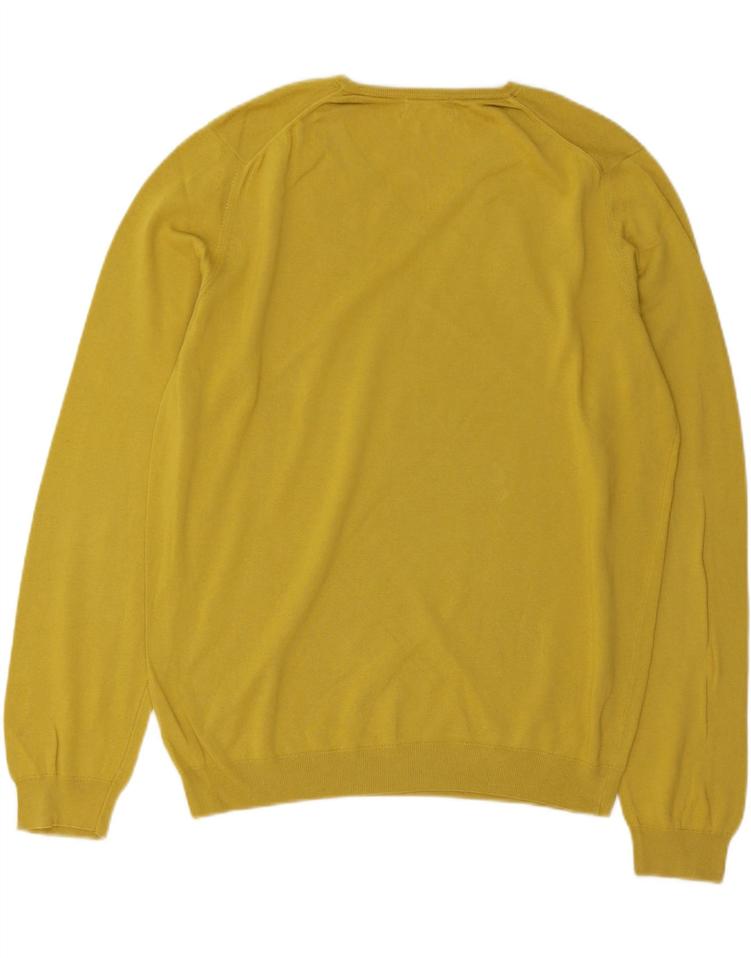 Massimo Dutti Herre V-hals sweater Stor gul bomuld