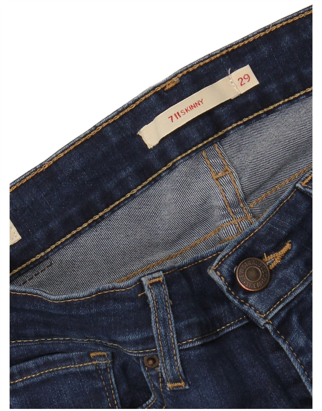 LEVI'S Womens 711 Skinny Jeans W29 L33 Navy Blue