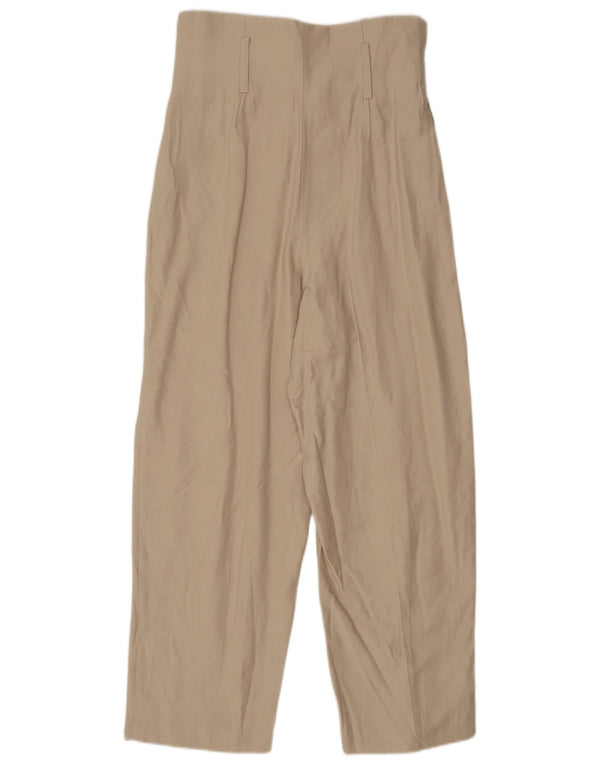 Topshop Dame Petite Højtalje Casual Bukser UK 8 Small W26 L25 Beige