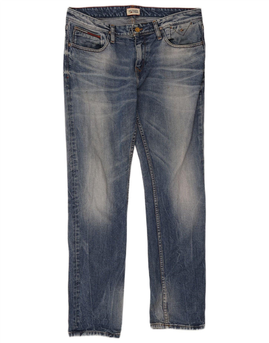Tommy Hilfiger Herre Slim Jeans W34 L32 Blå Bomuld