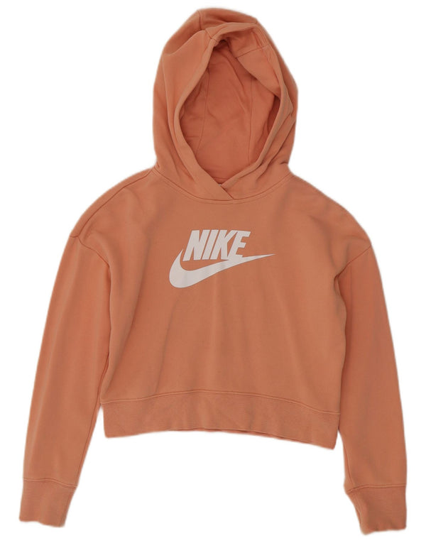 Nike Girls Graphic Crop hættetrøje 12-13 år Stor Pink Bomuld