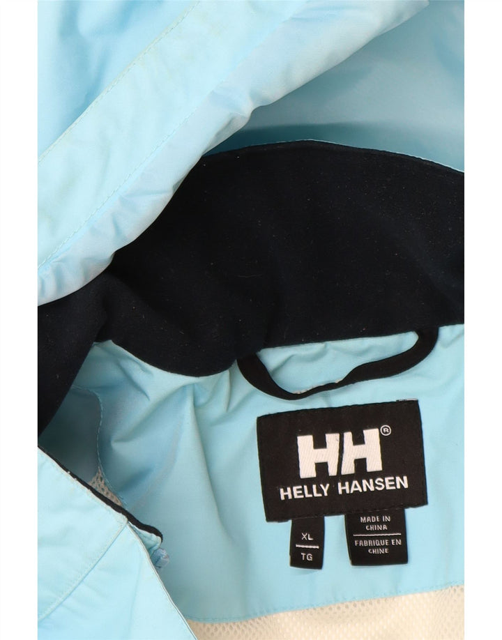 Helly Hansen Regnjakke med hætte til kvinder UK 18 XL Blå Polyester