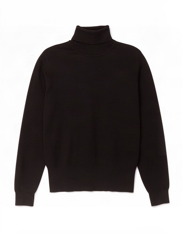 Oasis Dame Roll Neck Jumper Sweater UK 14 Large Black Viscose