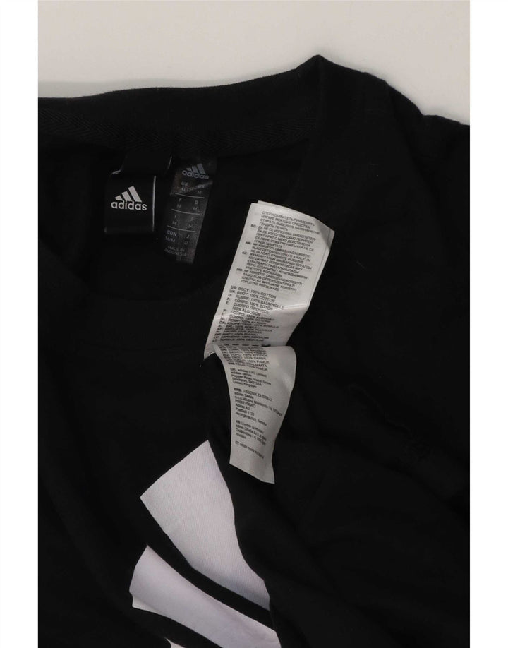 Adidas Herre grafisk T-shirt Top Medium Sort Bomuld
