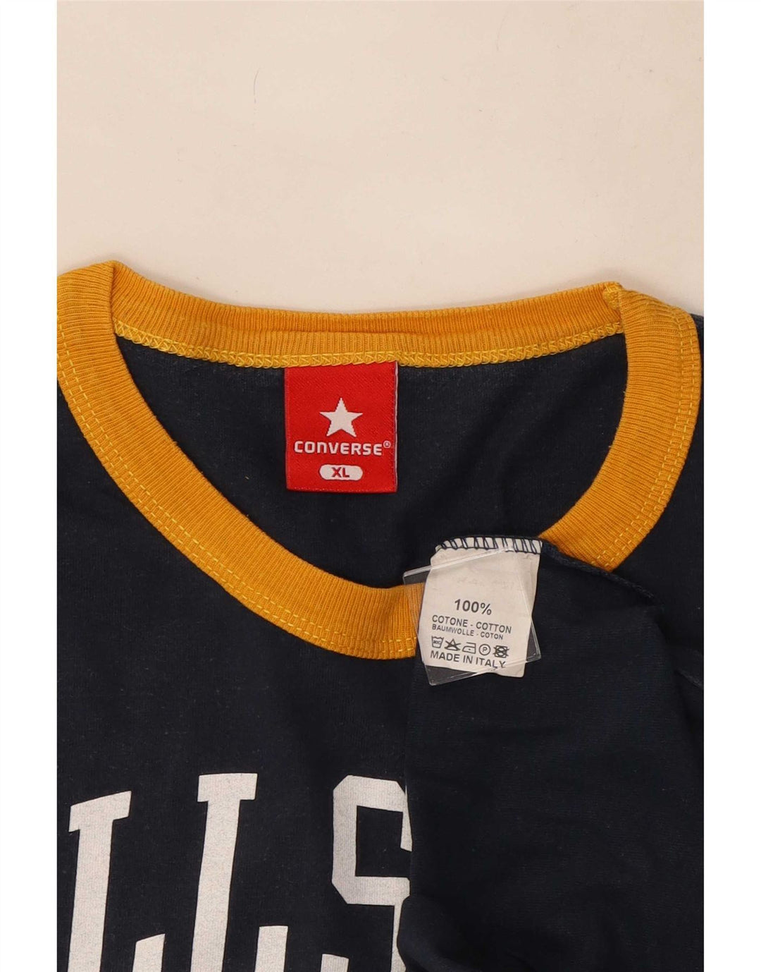 Converse Grafisk T-shirt top til mænd XL marineblå bomuld