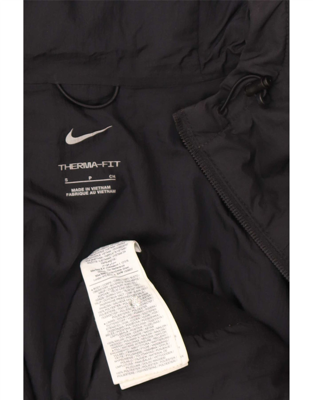 Nike Herre Therma-Fit Træningsdragt med hætte, lille, sort polyester