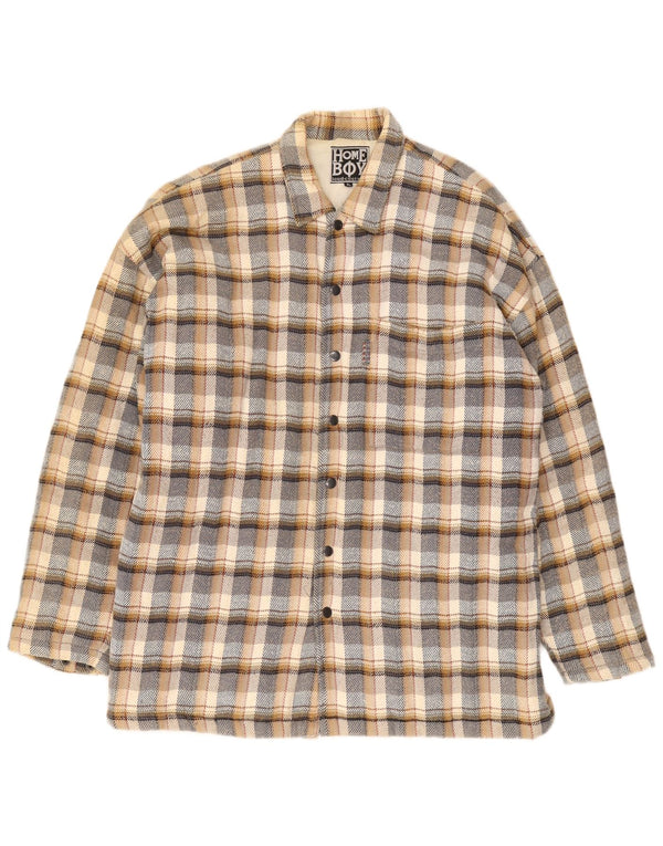 Home Boy Herre grafisk bomberjakke UK 42 XL Flerfarvet ternet bomuld