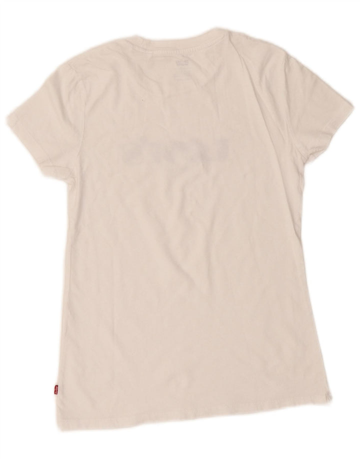 Levi's Dame Oversized grafisk T-shirt Top UK 2 2XS Hvid