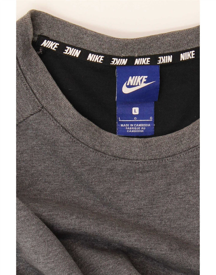 Nike grafisk sweatshirt til mænd, stor grå farveblok
