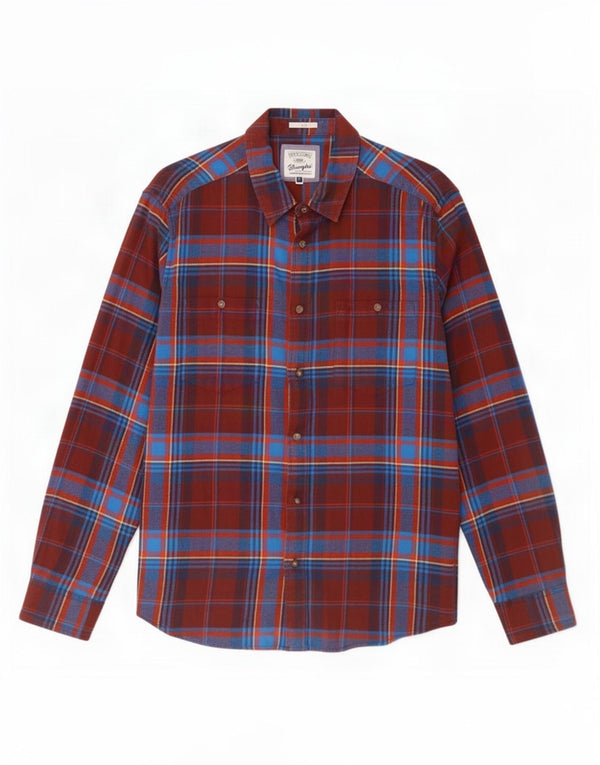 Wrangler Herre Slim Flannel Shirt XL Rød Plaid Bomuld