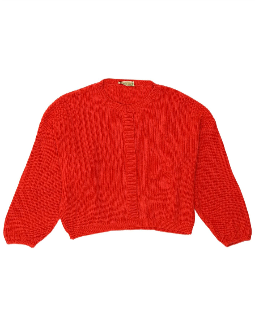 Ciao Womens Crop Crew Neck sweater IT 44 Medium Red Bomuld