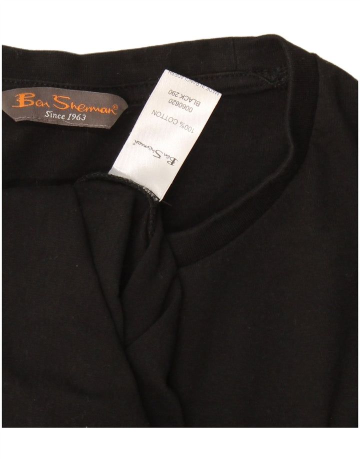 BEN SHERMAN Mens Graphic T-Shirt Top Medium Black Cotton