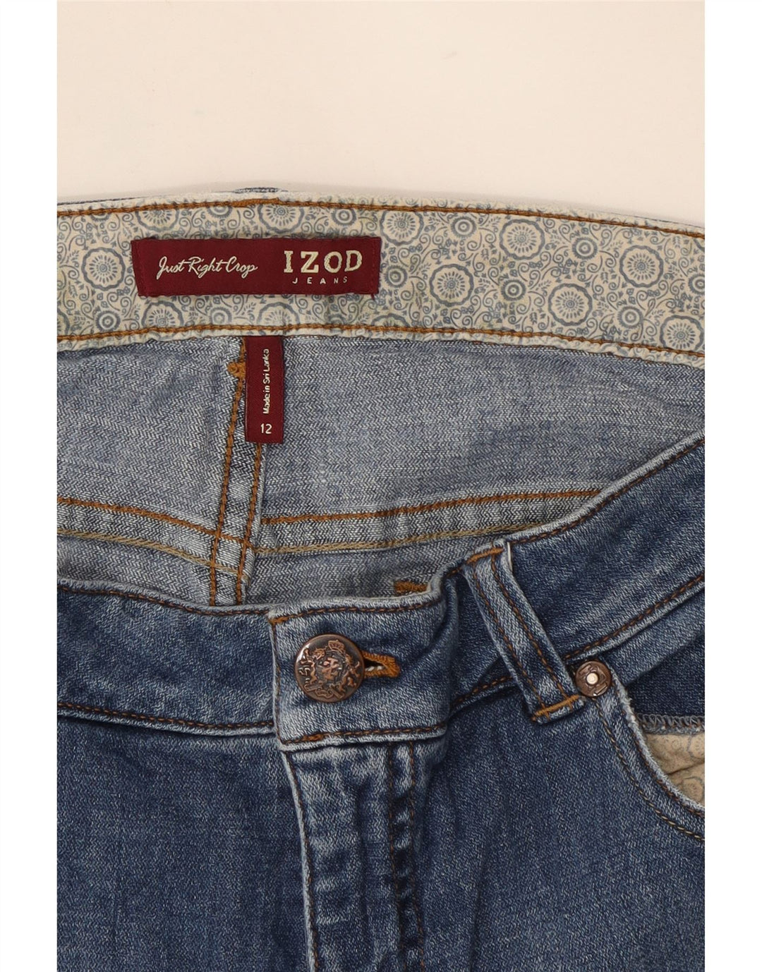 IZOD Womens Capri Jeans US 12 Large W32 L20 Blue Cotton Vintage Izod and Second-Hand Izod from Messina Hembry 