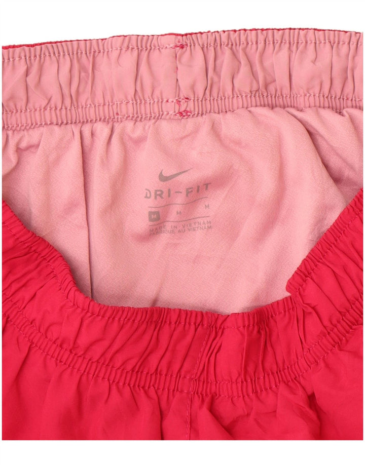 Nike Dame Dri Fit Sports Shorts UK 12 Medium Rød Colourblock Polyester