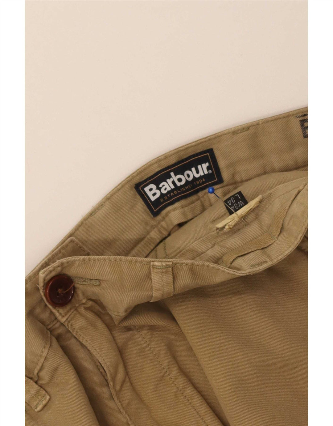 Barbour Straight Chino Bukser til mænd W34 L34 Beige