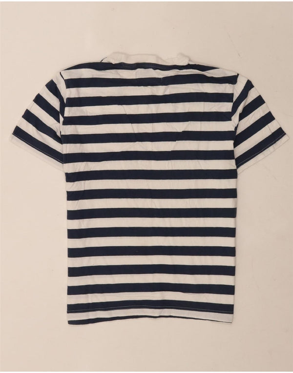 Penguin Dame T-Shirt Top UK 14 Mellem marineblå stribet bomuld