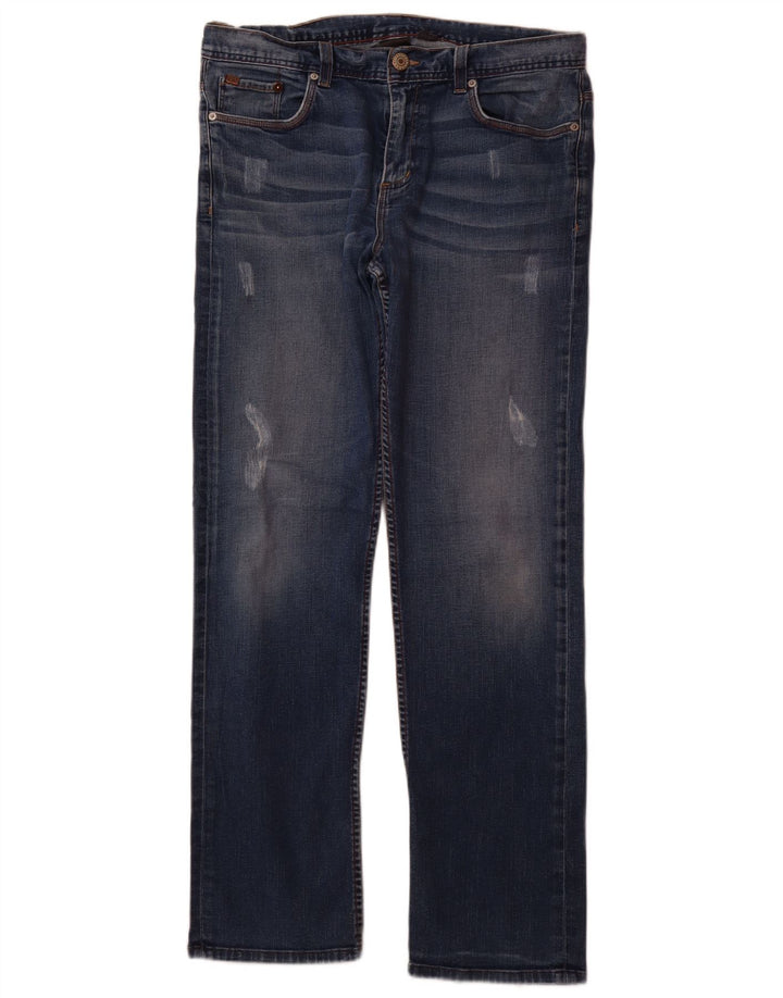 ARMANI EXCHANGE Mens Straight Jeans W34 L34 Navy Blue Cotton