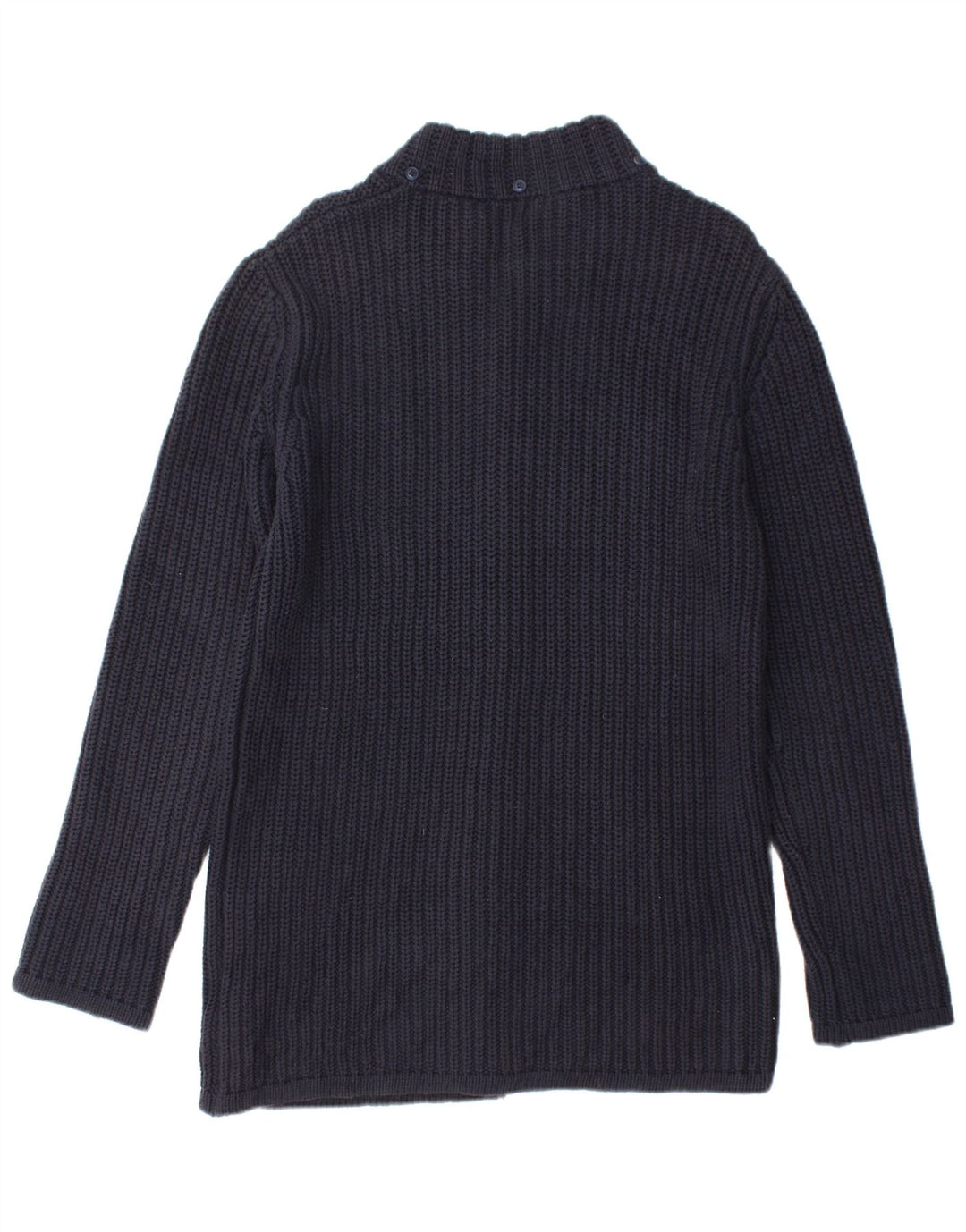 VINTAGE Womens Longline Cardigan Sweater IT 42 Medium Navy Blue Acrylic