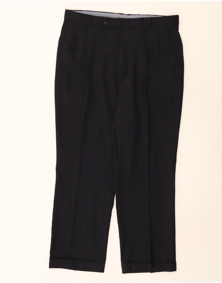 NAUTICA Herre Pegged Suit Bukser W38 L30 Sort Uld