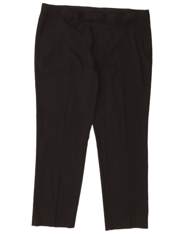 Marks & Spencer Herre Regular Fit Suit Bukser W42 L31 Sort polyester