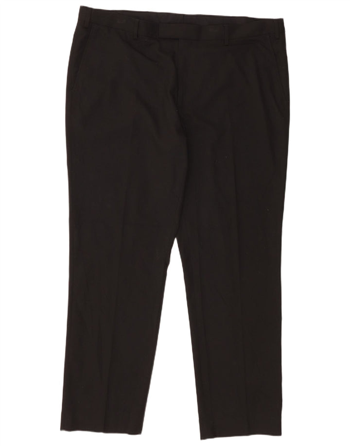 Marks & Spencer Herre Regular Fit Suit Bukser W42 L31 Sort polyester