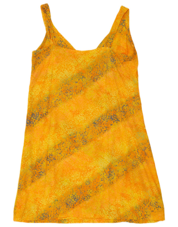 Vintage solkjole til kvinder UK 14 Medium Yellow Paisley
