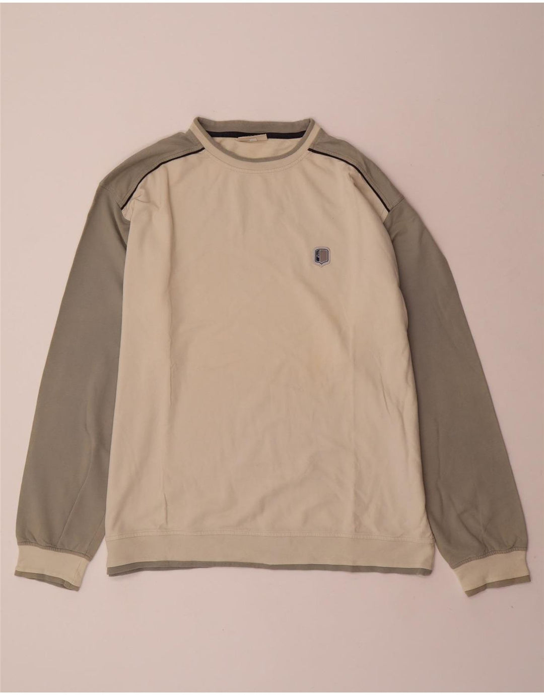 ASICS Sweatshirt til mænd 2XL Off White Colourblock Bomuld