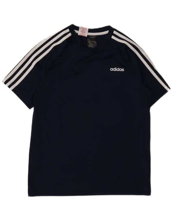 Adidas Boys T-Shirt Top 13-14 år Navy Blue Polyester Sports