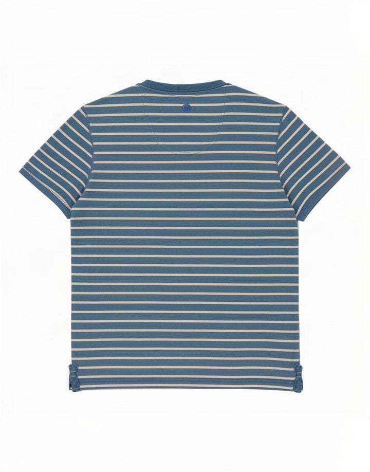Fat Face Herre T-Shirt Top Medium Blå Stribet Bomuld