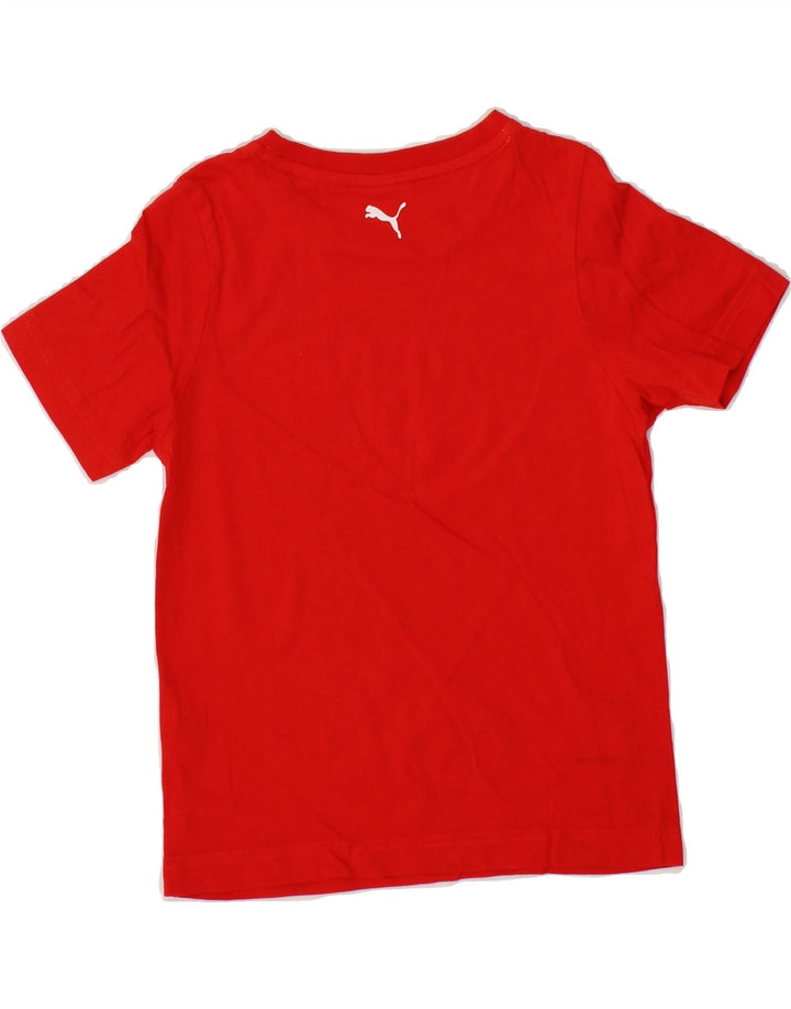 PUMA Boys Graphic T-Shirt Top 7-8 Years Small Red Cotton Vintage Puma and Second-Hand Puma from Messina Hembry 