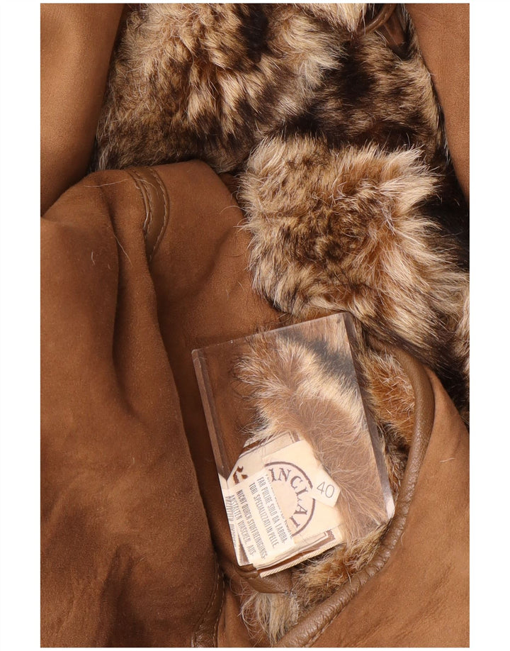 Sinclair Womens Oversized Shearling Coat EU 40 Medium Brown Shearling