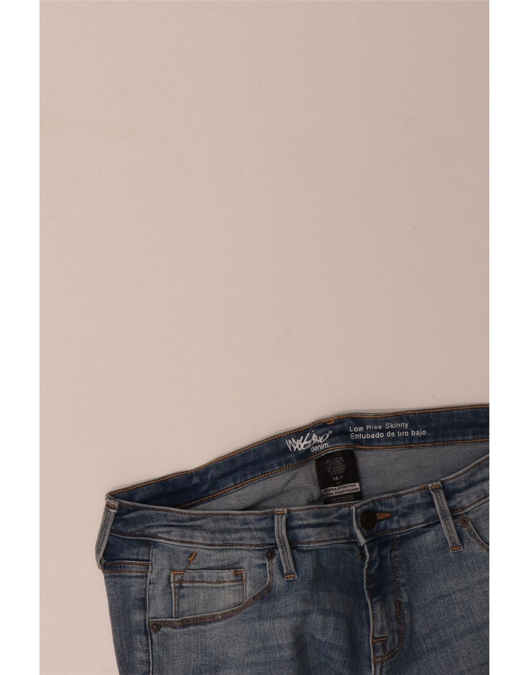 MOSSIMO Dame Skinny Jeans med lav talje US 14 Large W34 L28 Blå Bomuld